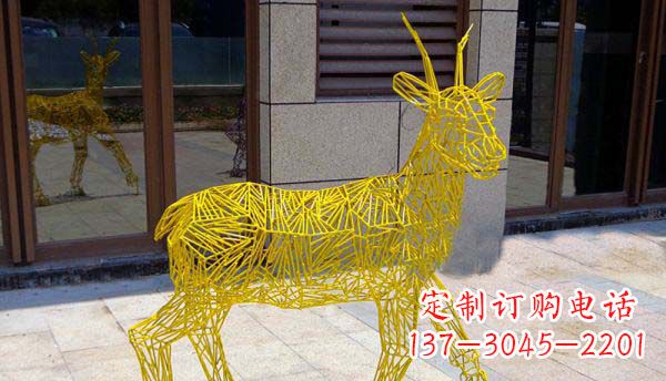 重庆梦幻般的不锈钢小鹿大理石塑像