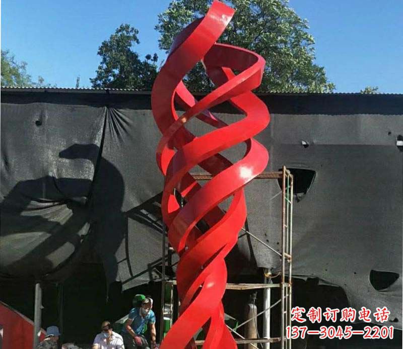 重庆高端不锈钢螺旋飘带景观雕塑