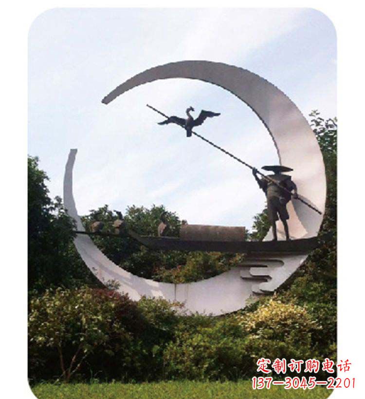 重庆精致美观的不锈钢鸬鹚雕塑