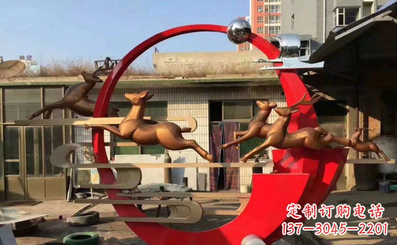 重庆梅花鹿不锈钢雕塑引人瞩目的审美观赏