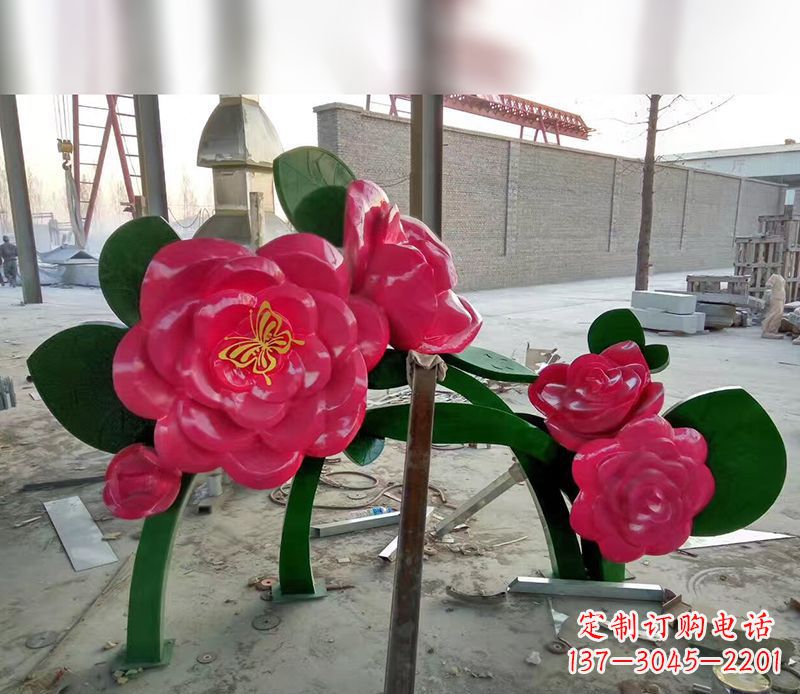 重庆中领雕塑花朵般精美的不锈钢牡丹雕塑
