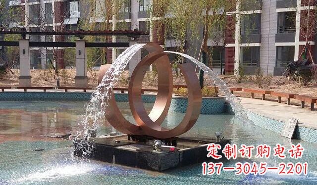 重庆高贵典雅的不锈钢喷泉雕塑