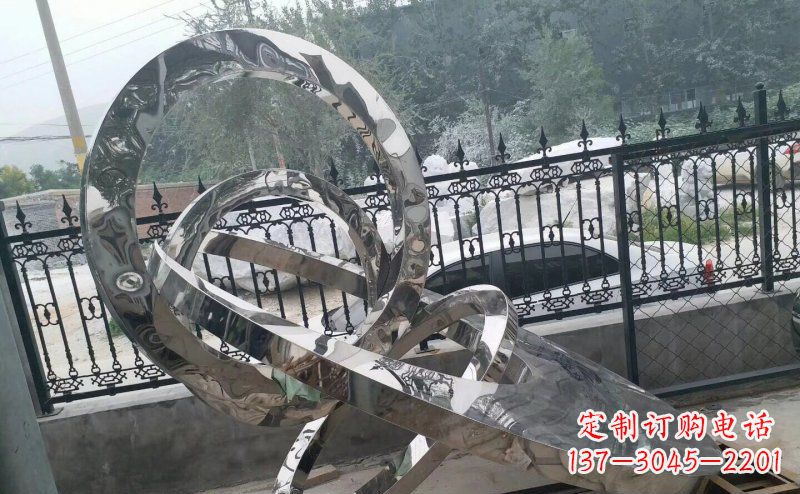 重庆公园拼接圆环景观不锈钢雕塑