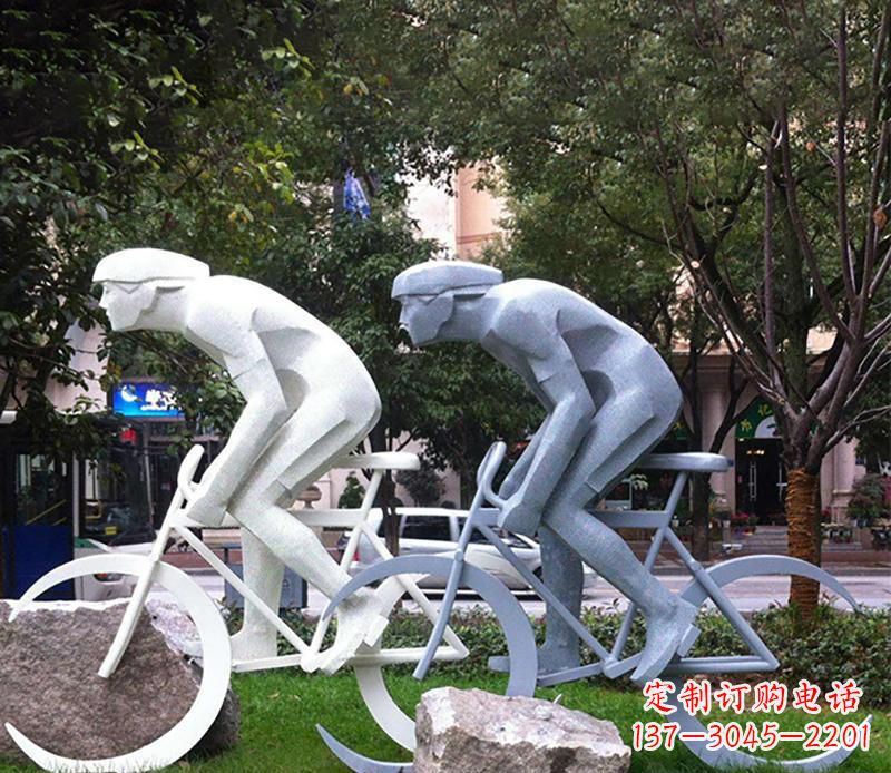 重庆装饰型不锈钢骑自行车雕塑