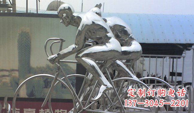 重庆不锈钢骑行自行车雕塑