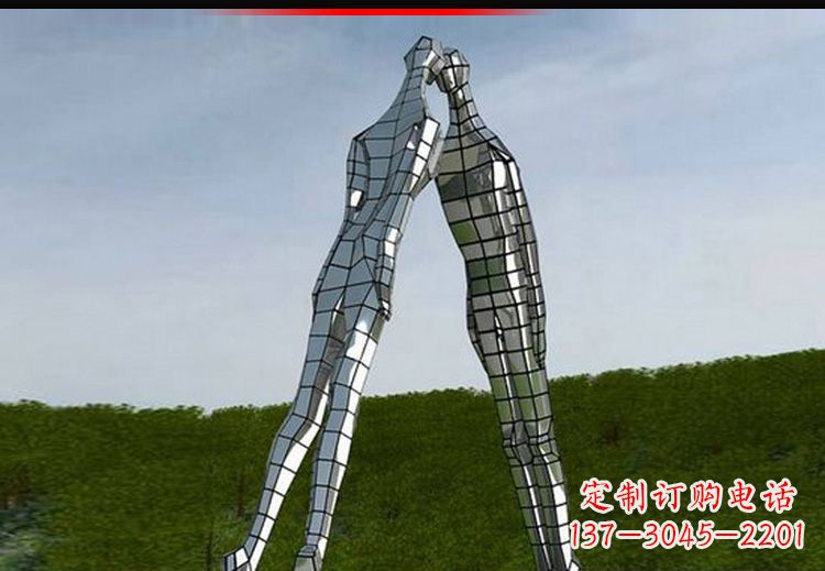 重庆爱的无限,不锈钢情侣人物雕塑