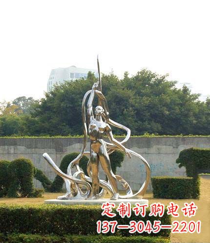 重庆跳丝带魅力少女铜雕