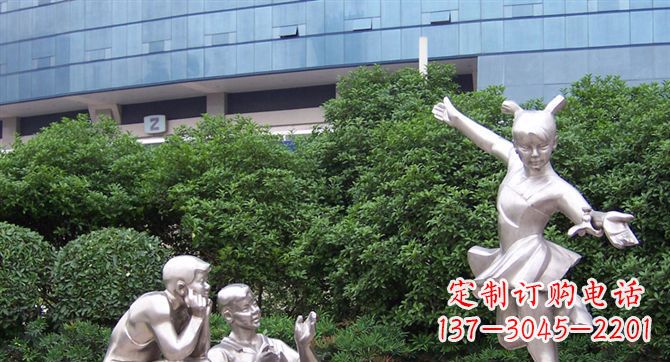 重庆优质不锈钢学生人物雕塑