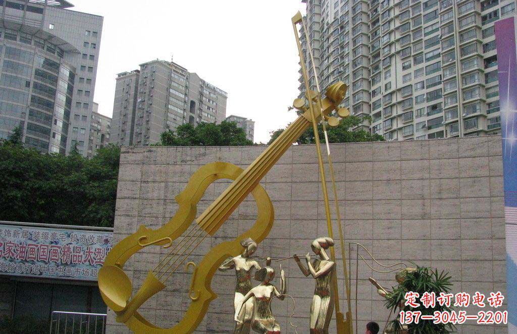 重庆不锈钢演奏大提琴雕塑
