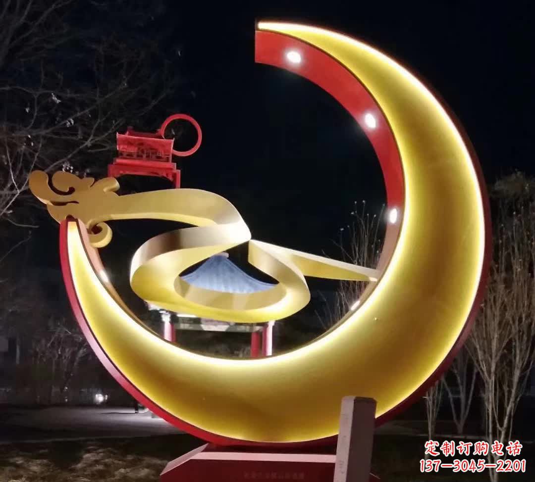 重庆精致不锈钢月亮雕塑