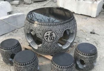 重庆特大型福字桌凳石雕