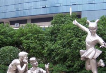重庆优质不锈钢学生人物雕塑