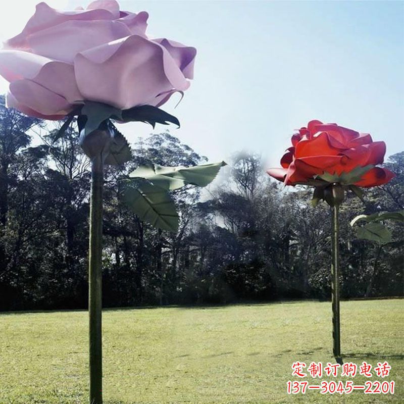 重庆精美不锈钢雕刻玫瑰花雕塑