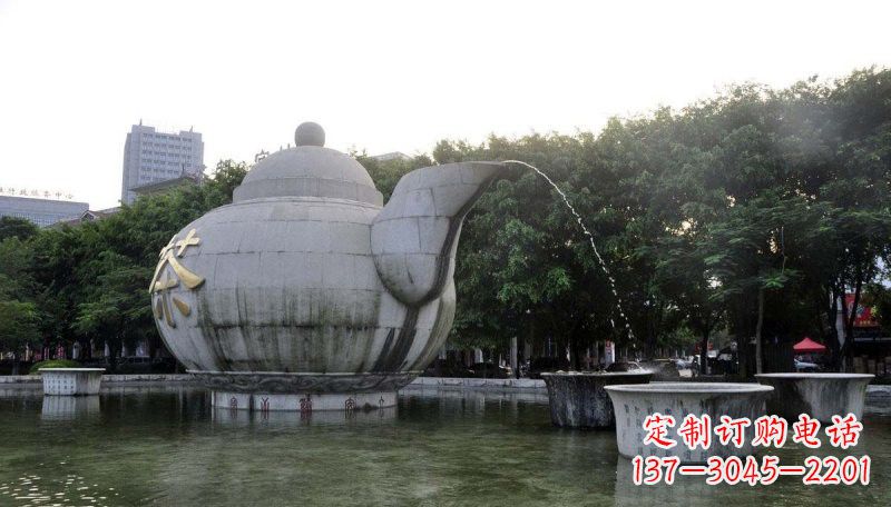 重庆精致雕塑茶壶石雕