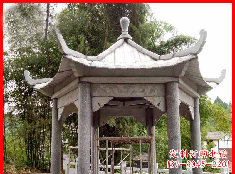 重庆复古公园石凉亭雕塑