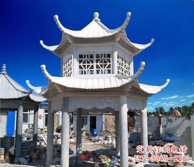 重庆大理石双层凉亭雕塑