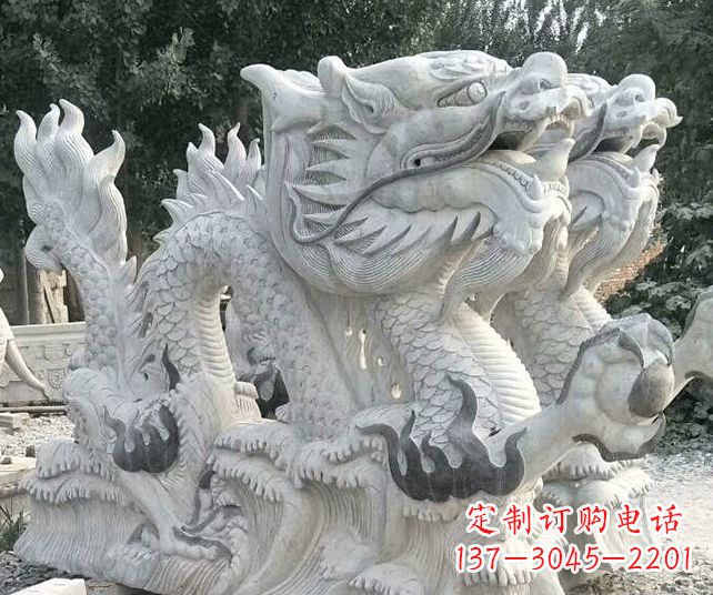 重庆优雅古典大理石生肖龙雕塑