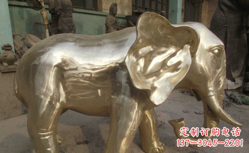 重庆公园大象动物铜雕_2