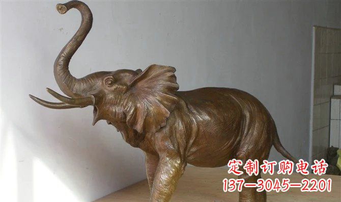 重庆公园大象招财动物铜雕 (3)
