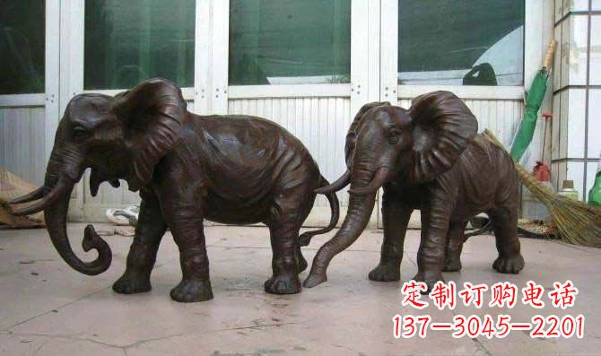 重庆公园大象招财动物铜雕