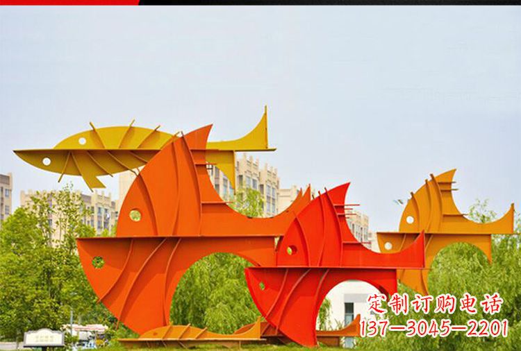 重庆大型不锈钢鲤鱼雕塑