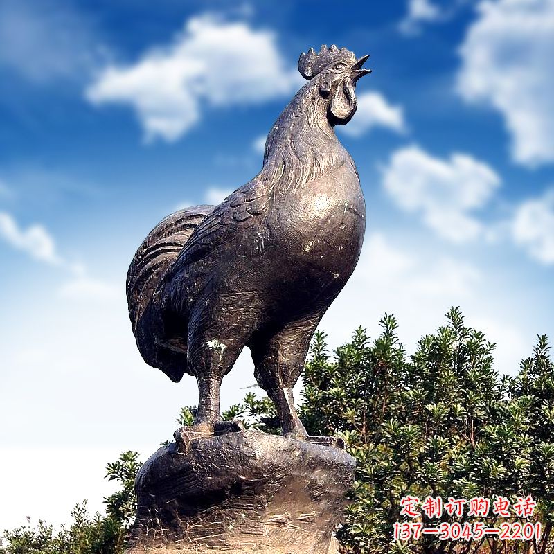 重庆公园大型铸铜酉鸡雕塑