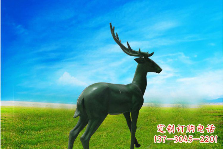 重庆公园动物梅花鹿铜雕