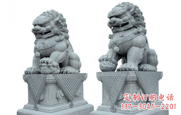 重庆公园动物青石狮子石雕