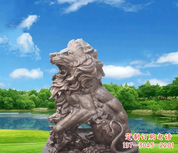 重庆高贵雄毅的狮子铜雕
