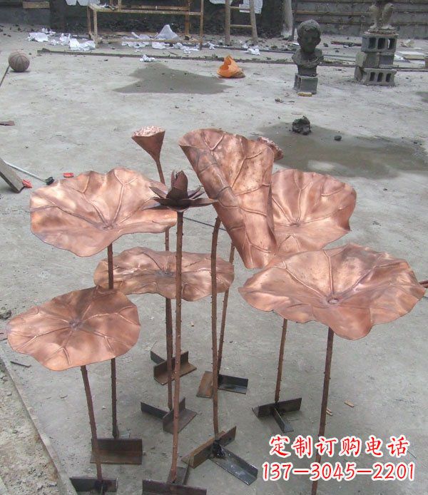 重庆中领雕塑荷花锻铜雕塑