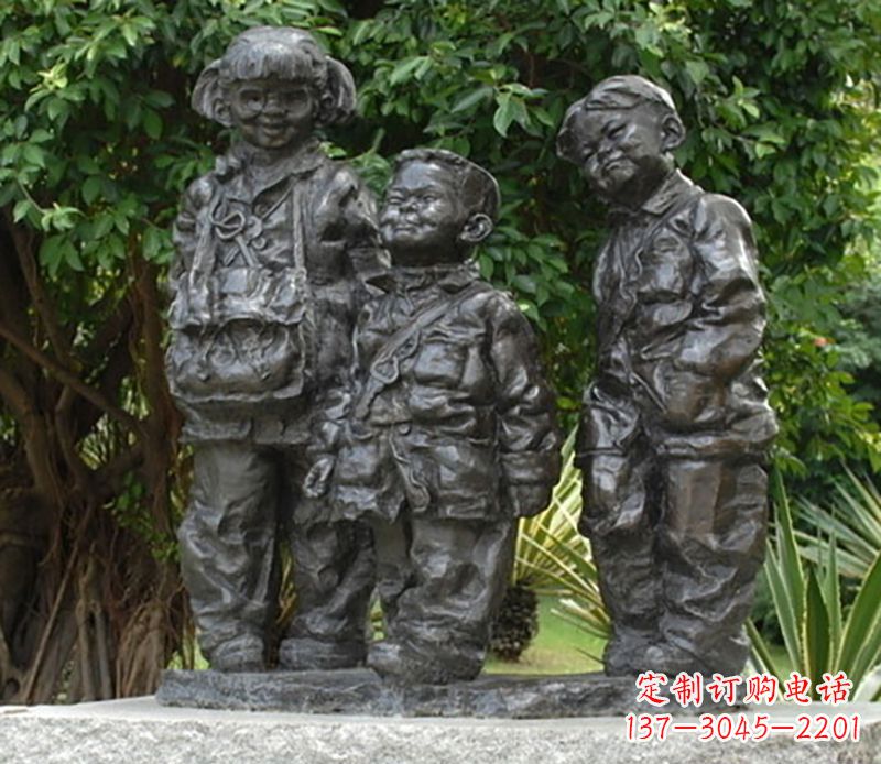 重庆公园儿童人物铜雕