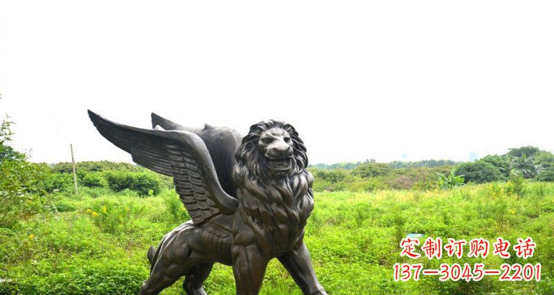 重庆公园飞狮动物铜雕