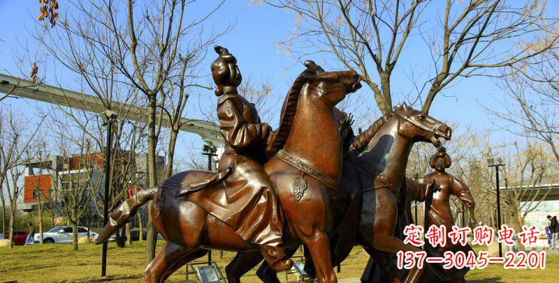 重庆汇聚雅致的古典艺术——高端古典女子骑马铜雕