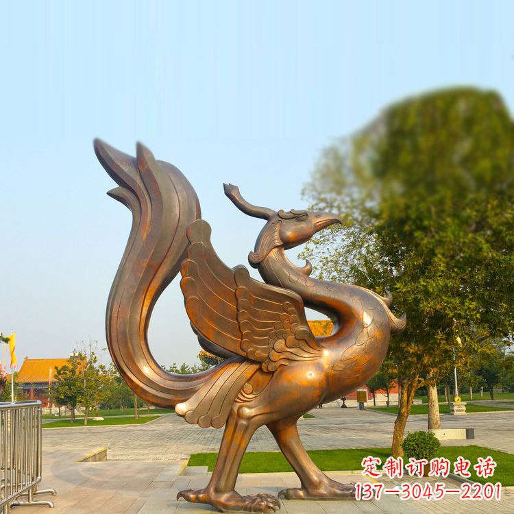 重庆公园广场四灵之朱雀纯铜铸造雕塑