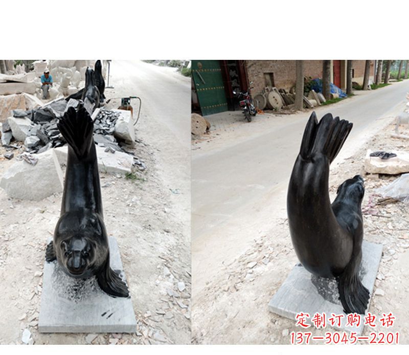 重庆公园海豚景观石雕