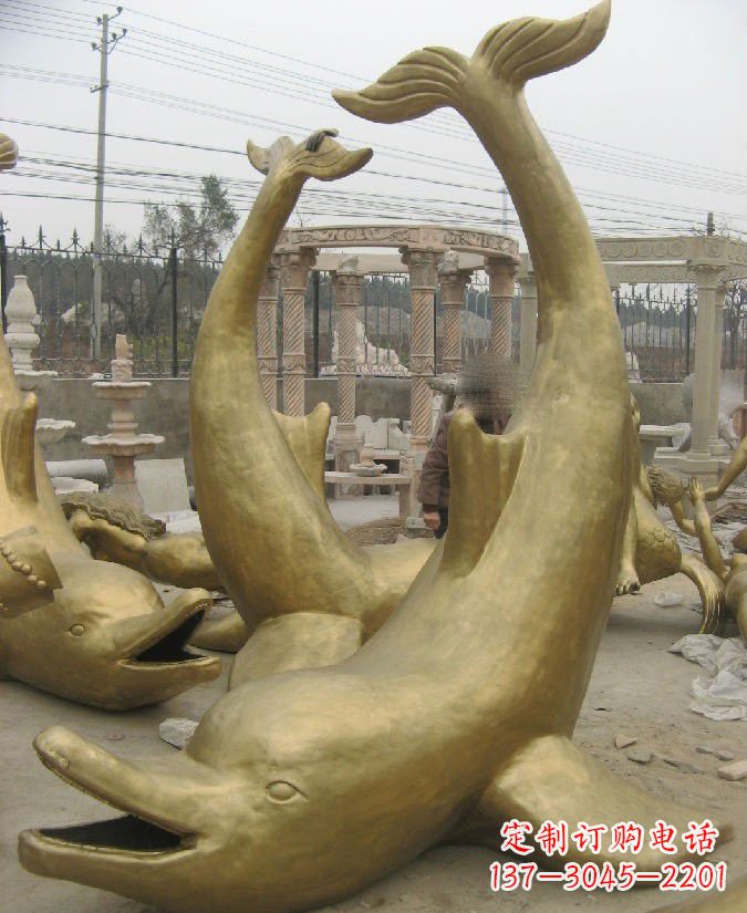 重庆海豚铜雕 精美装饰
