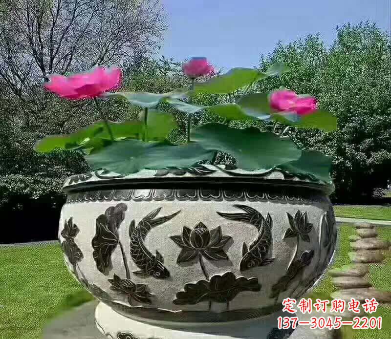 重庆唯美鲤鱼水缸雕塑