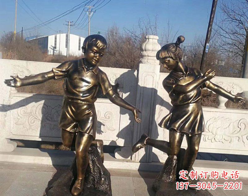 重庆新颖花篮儿童铜雕