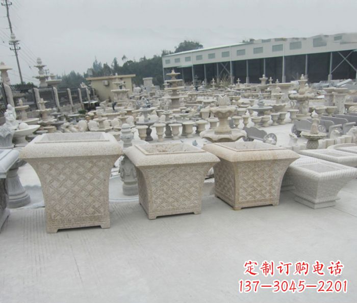 重庆优雅花盆大理石雕塑