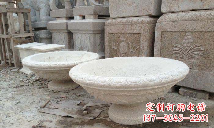 重庆细腻雅致的大理石花盆石雕