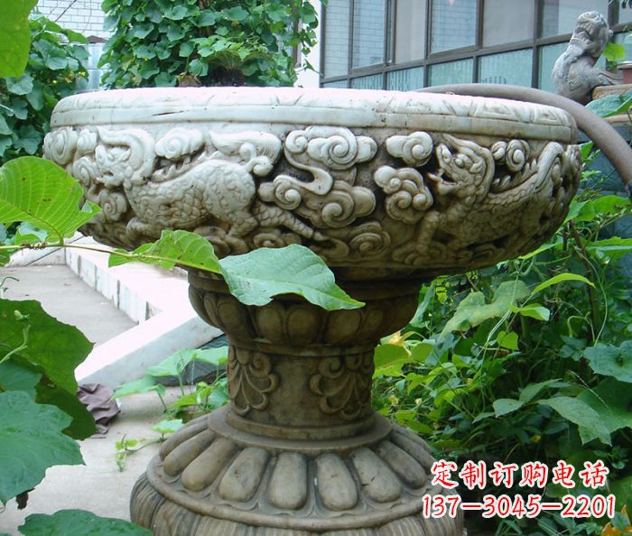 重庆公园景观仿古花盆石雕