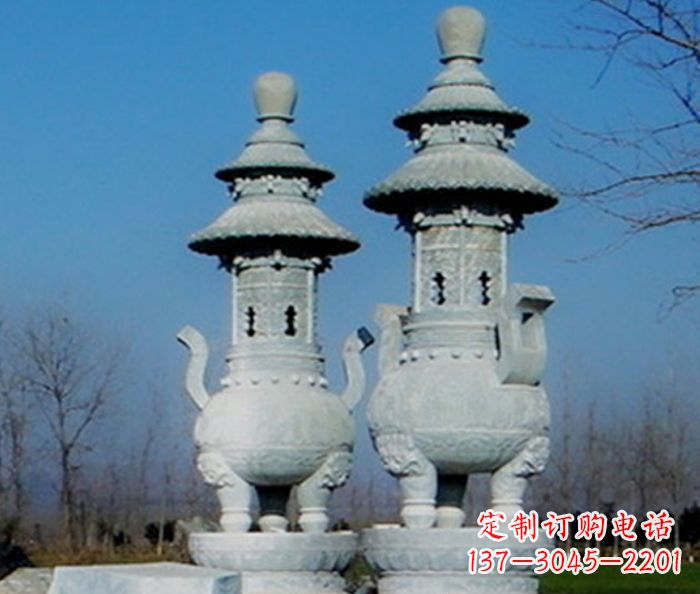 重庆公园景观仿古石雕香炉