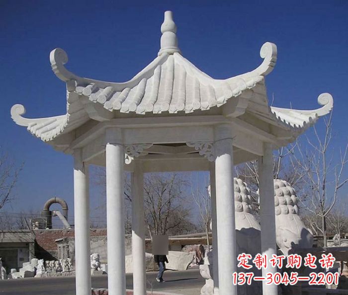 重庆汉白玉凉亭石雕