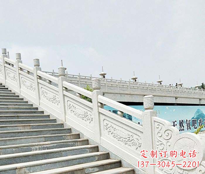 重庆公园景观汉白玉石雕栏板 (2)
