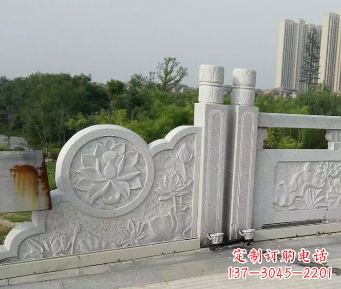 重庆公园景观汉白玉石雕栏板 (4)
