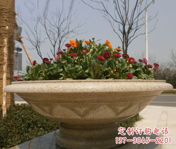 重庆公园景观花盆石雕 (2)