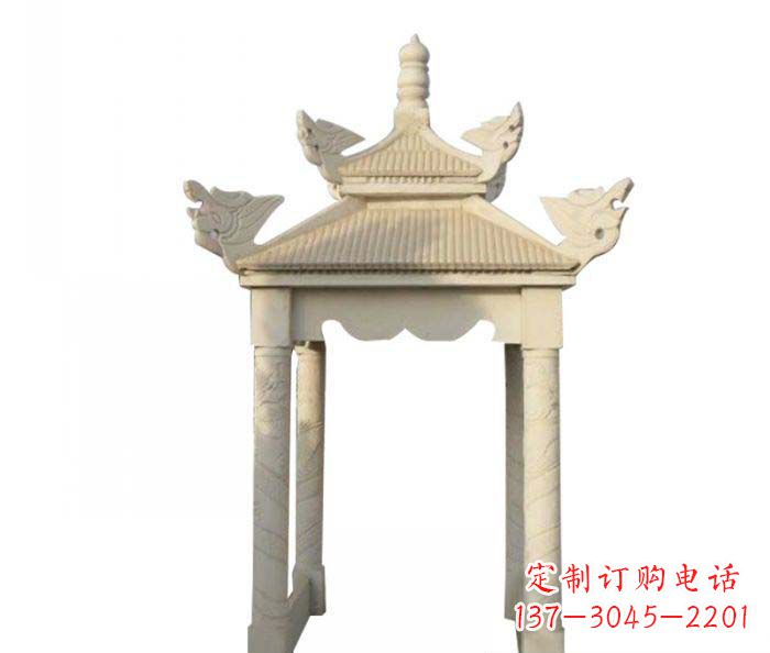 重庆公园景观四角凉亭石雕