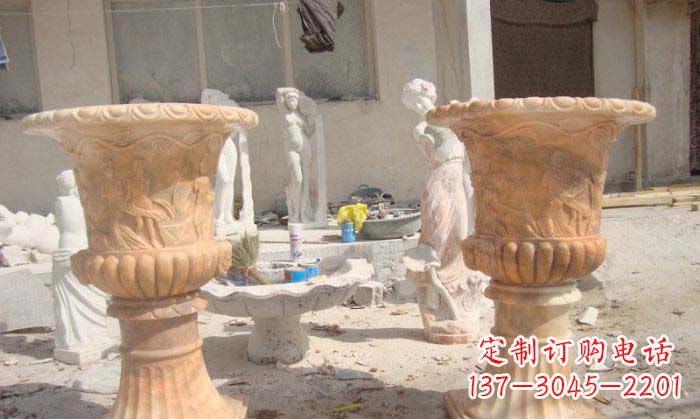 重庆红花盆石雕艺术雕塑