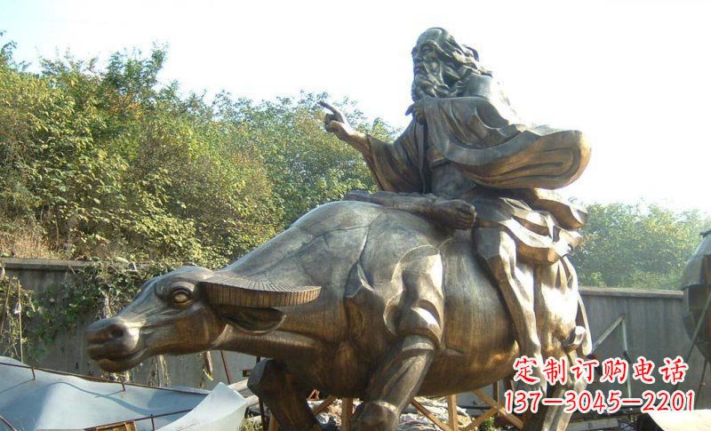 重庆中领雕塑艺术精美大型老子骑牛景观雕塑