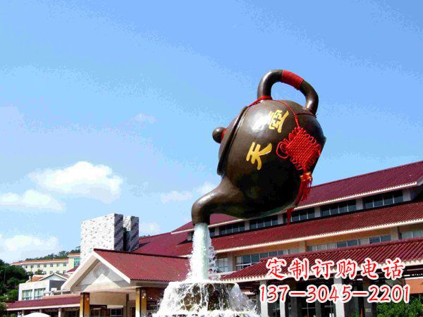 重庆传统铜质茶壶雕塑